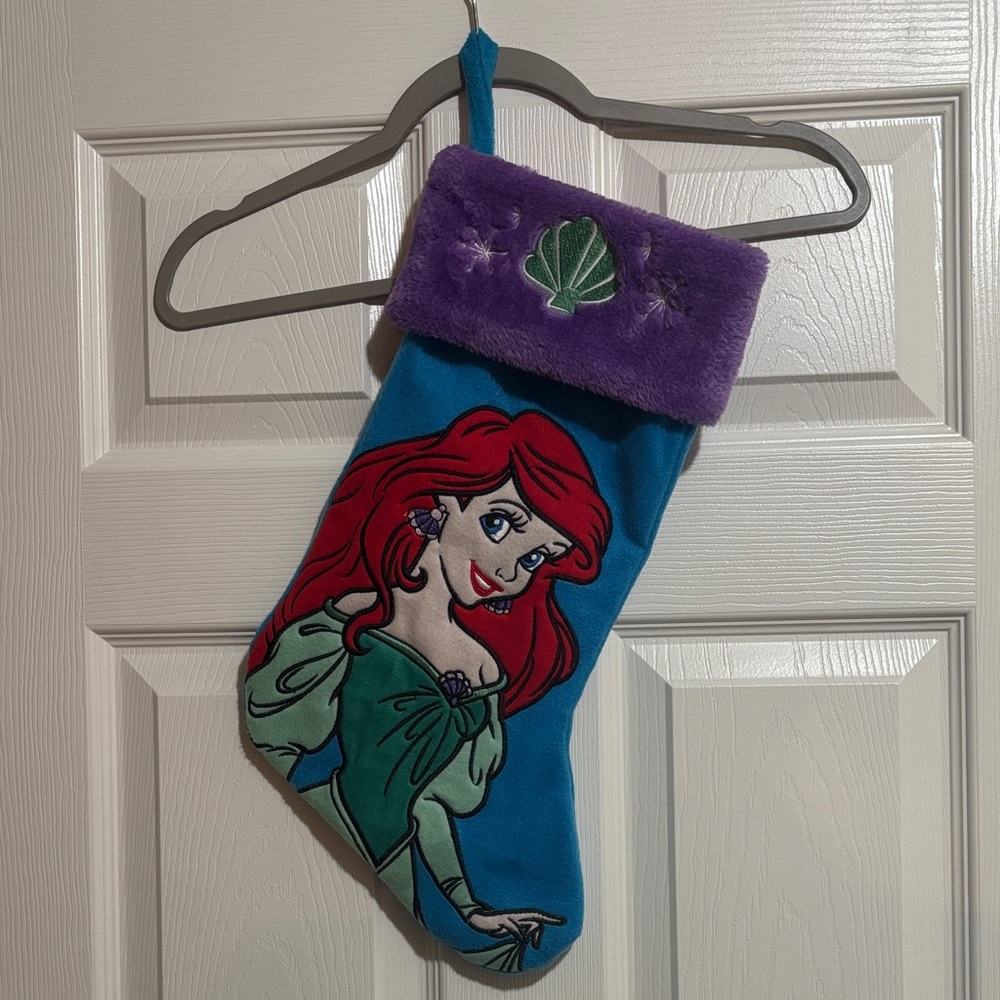Disney Ariel Christmas Stocking with Purple Cuff